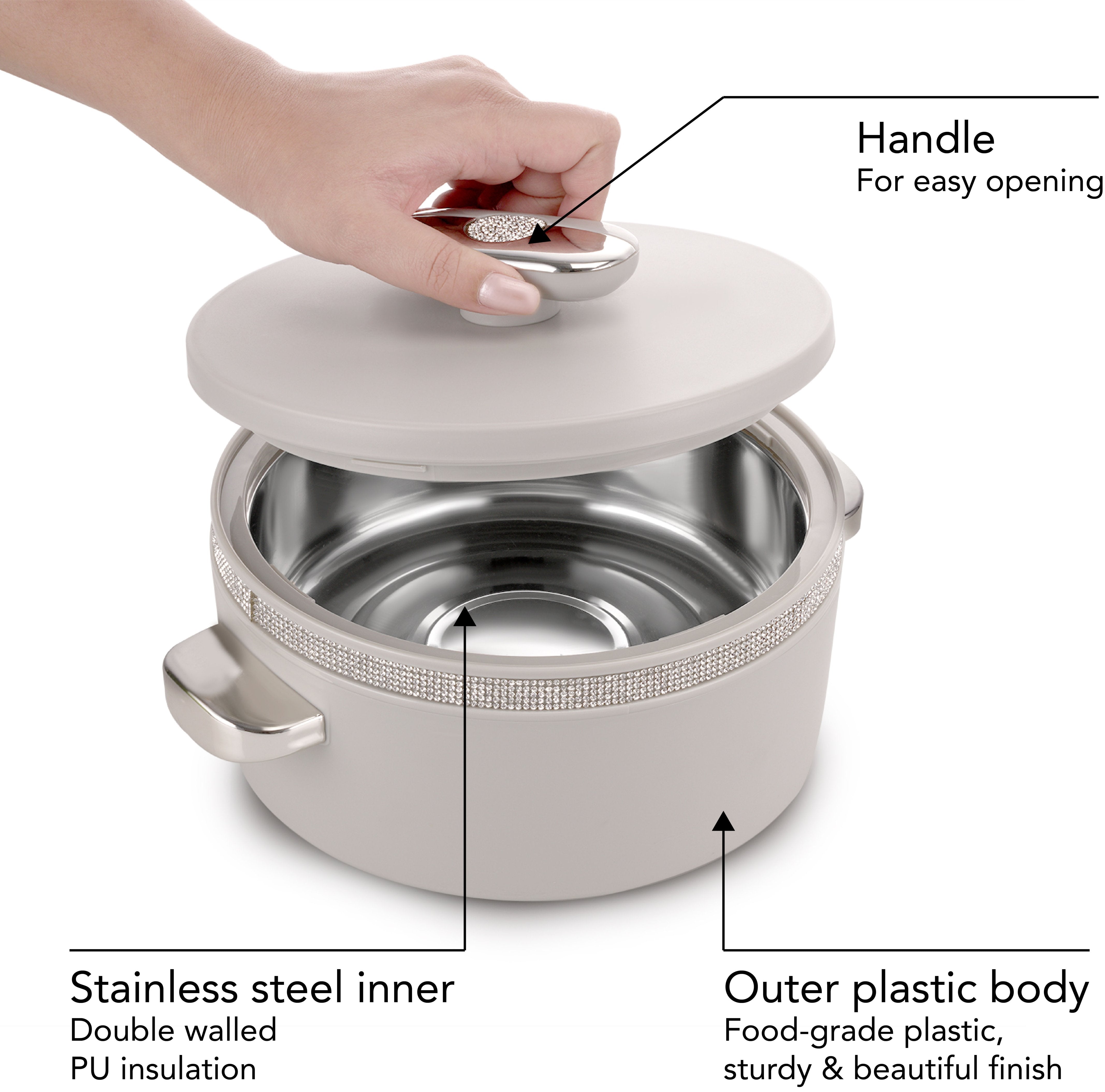 Sapphire Casserole, Twin Set 1500 Ml Grey