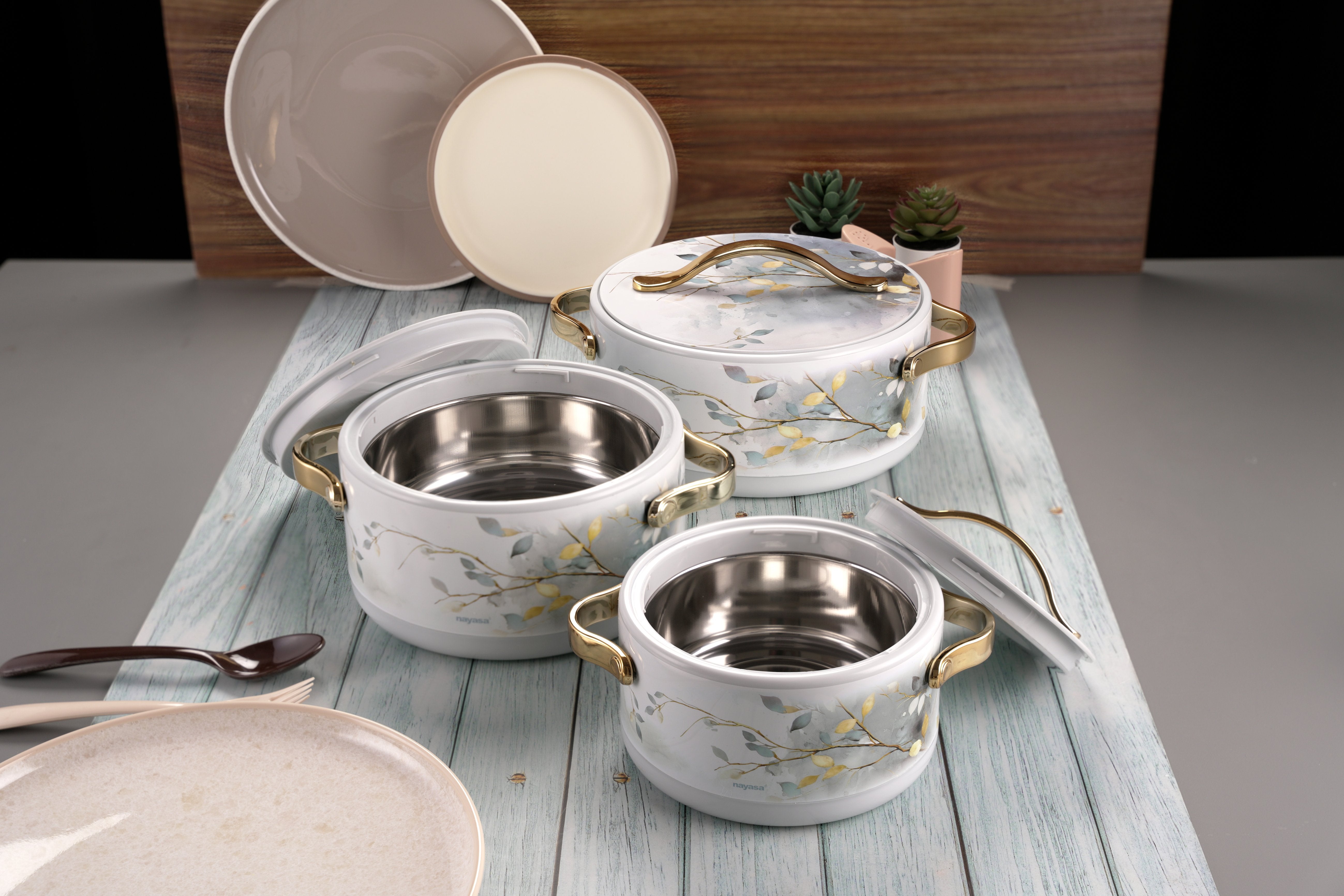 Bethany Casserole, Big Set ( 1000, 1500, 2000 ml ) Grey