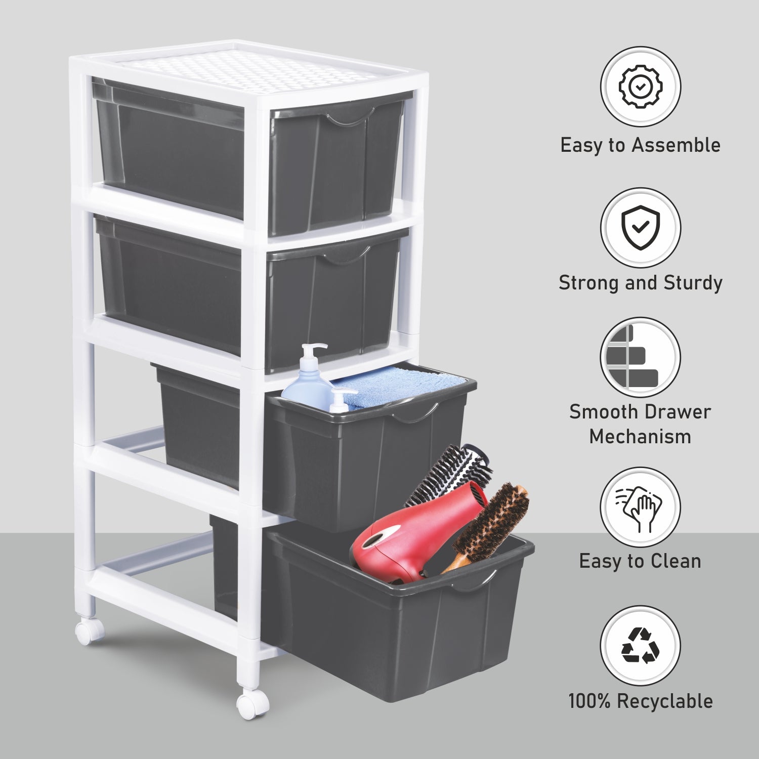 Carnival Tuckins Grey / 4 Drawers