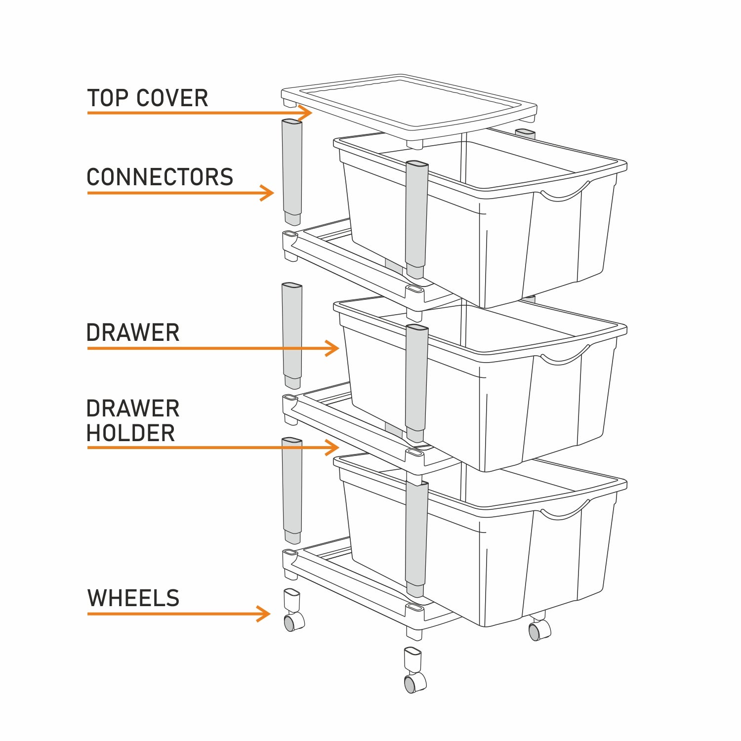 Cane Carnival Tuckins Brown / 3 Drawers