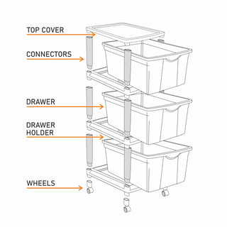Cane Carnival Tuckins Brown / 3 Drawers