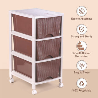 Cane Carnival Tuckins Brown / 3 Drawers