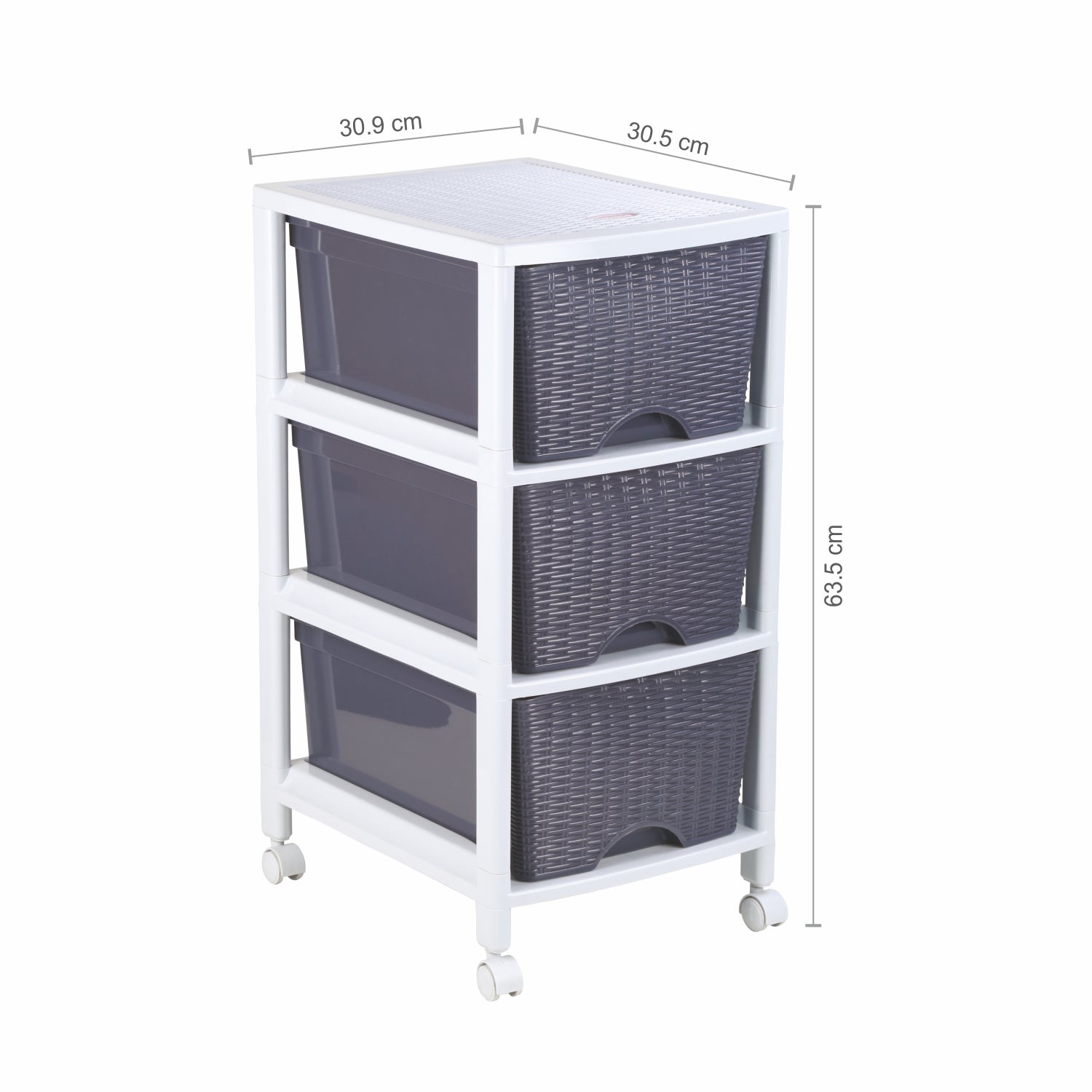Cane Carnival Tuckins Grey / 3 Drawers