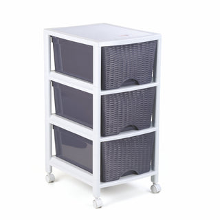 Cane Carnival Tuckins Grey / 3 Drawers
