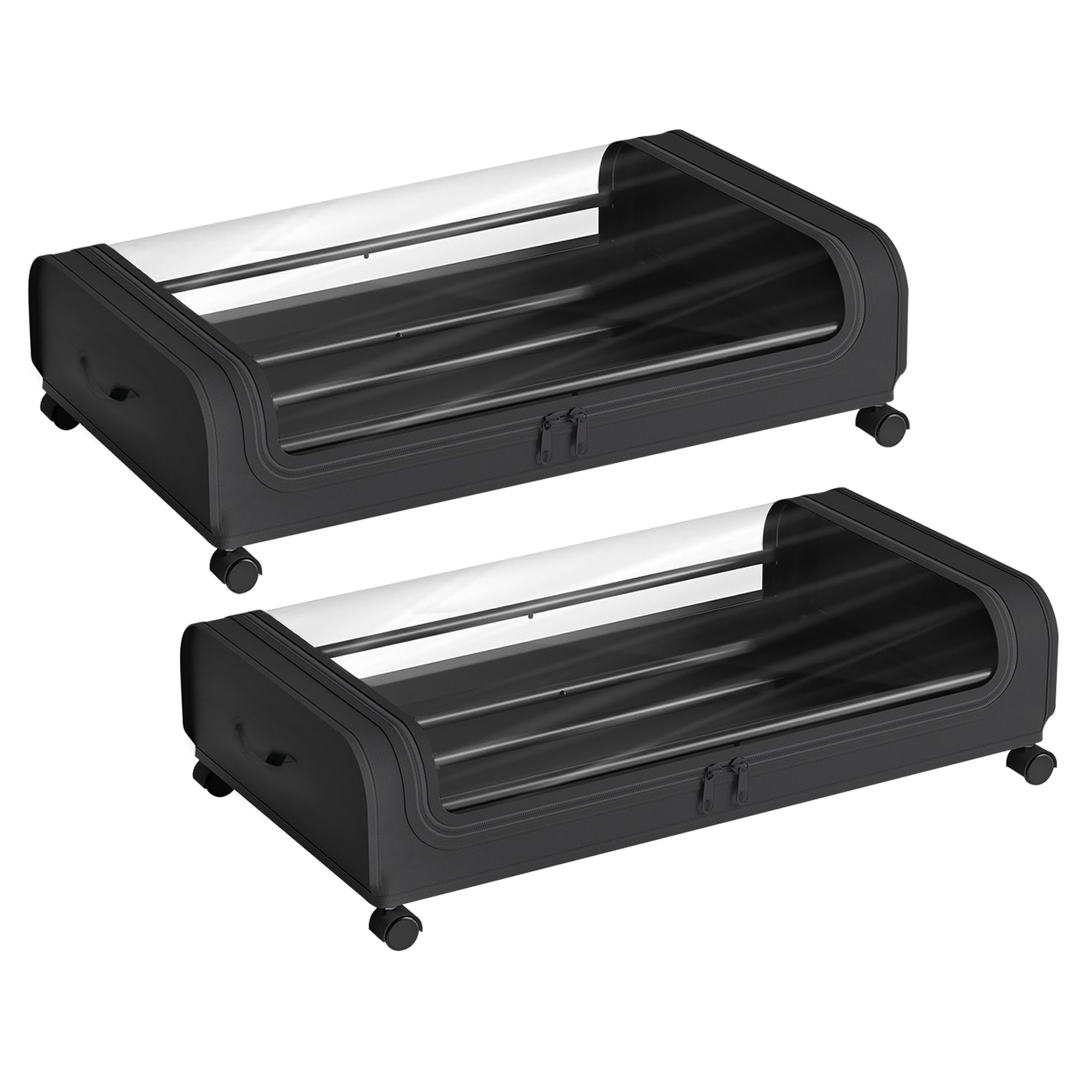 Under Bed Storage Box Black / Set of 2