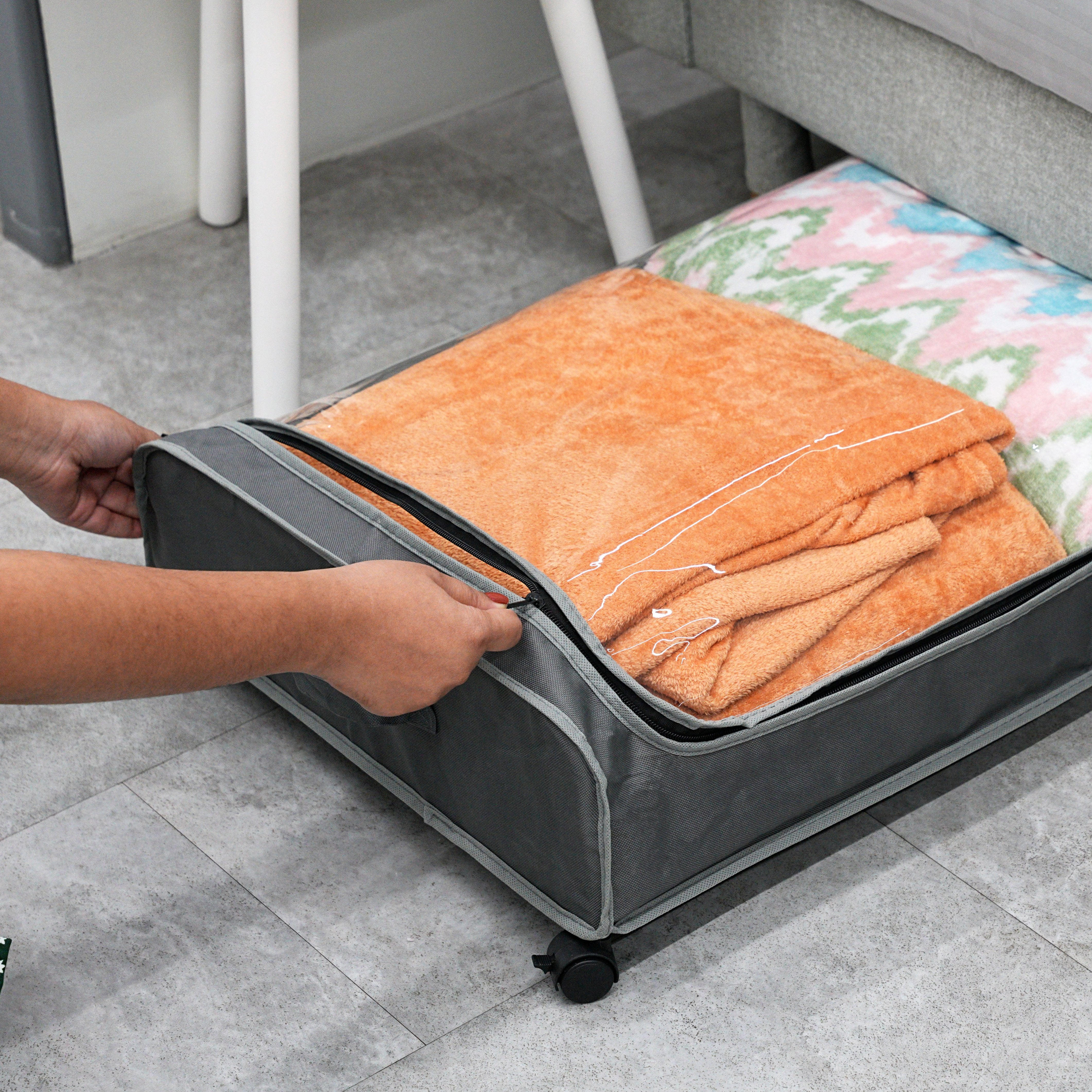 Under Bed Storage Box Grey / Set of 2