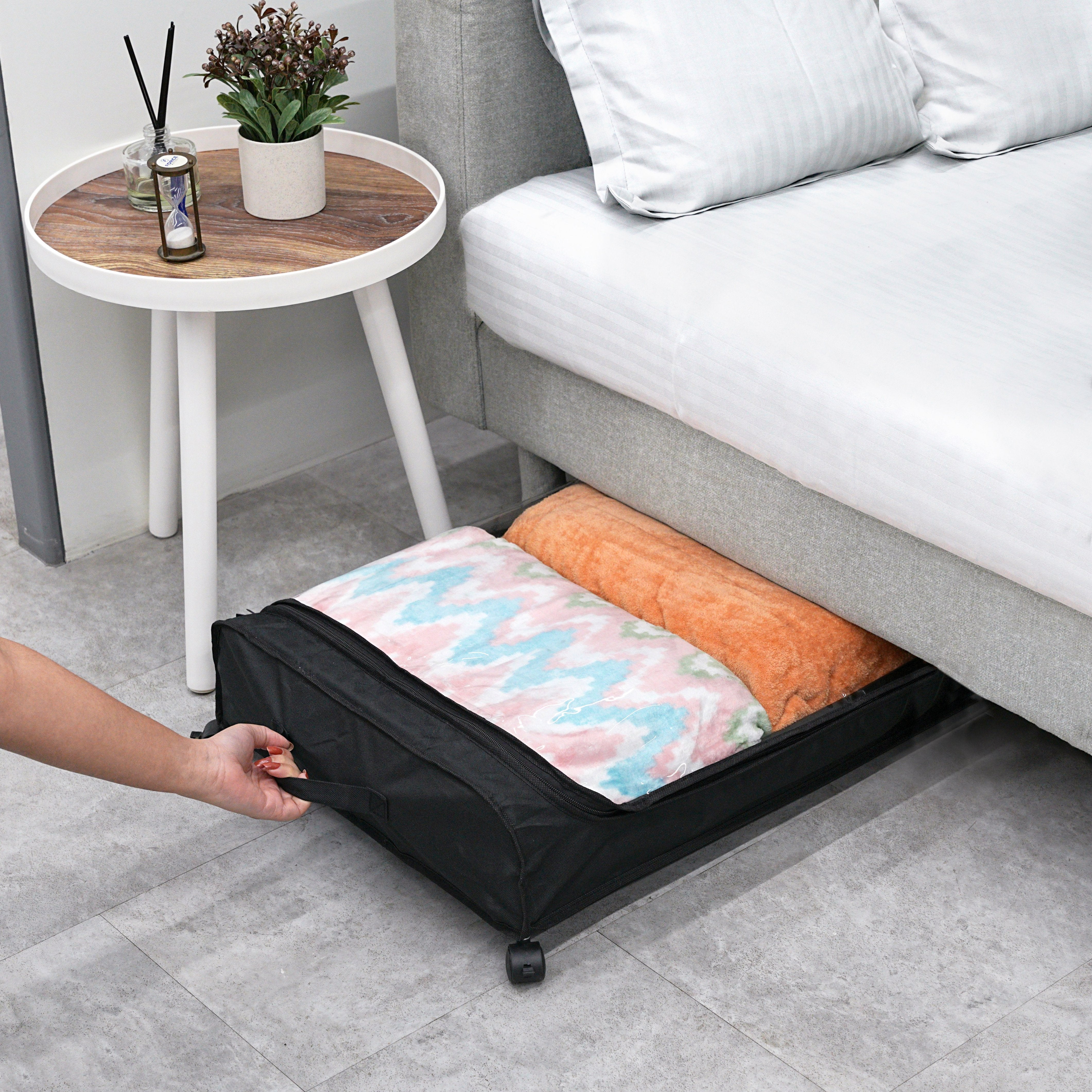 Under Bed Storage Box Black / Set of 3