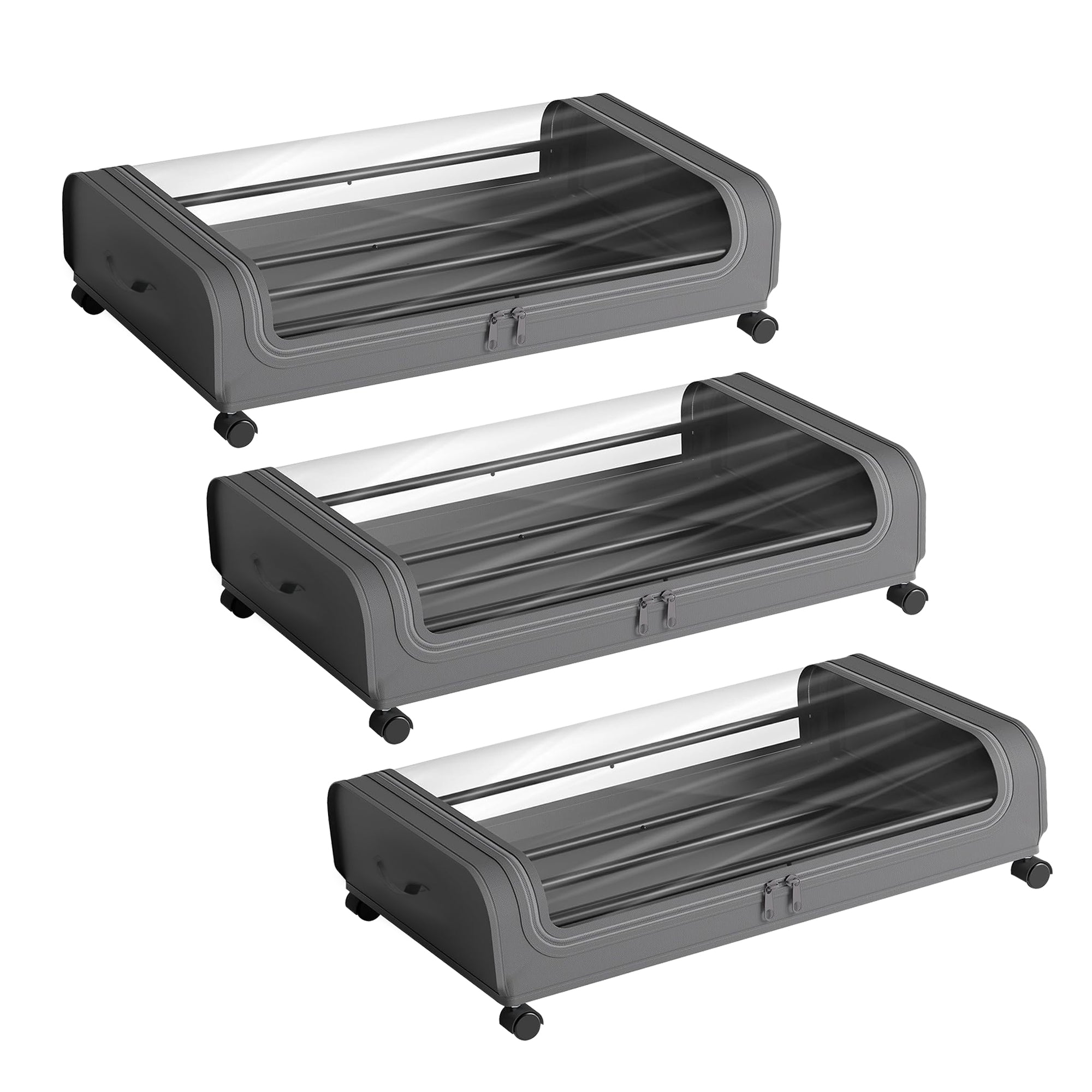 Under Bed Storage Box Grey / Set of 3