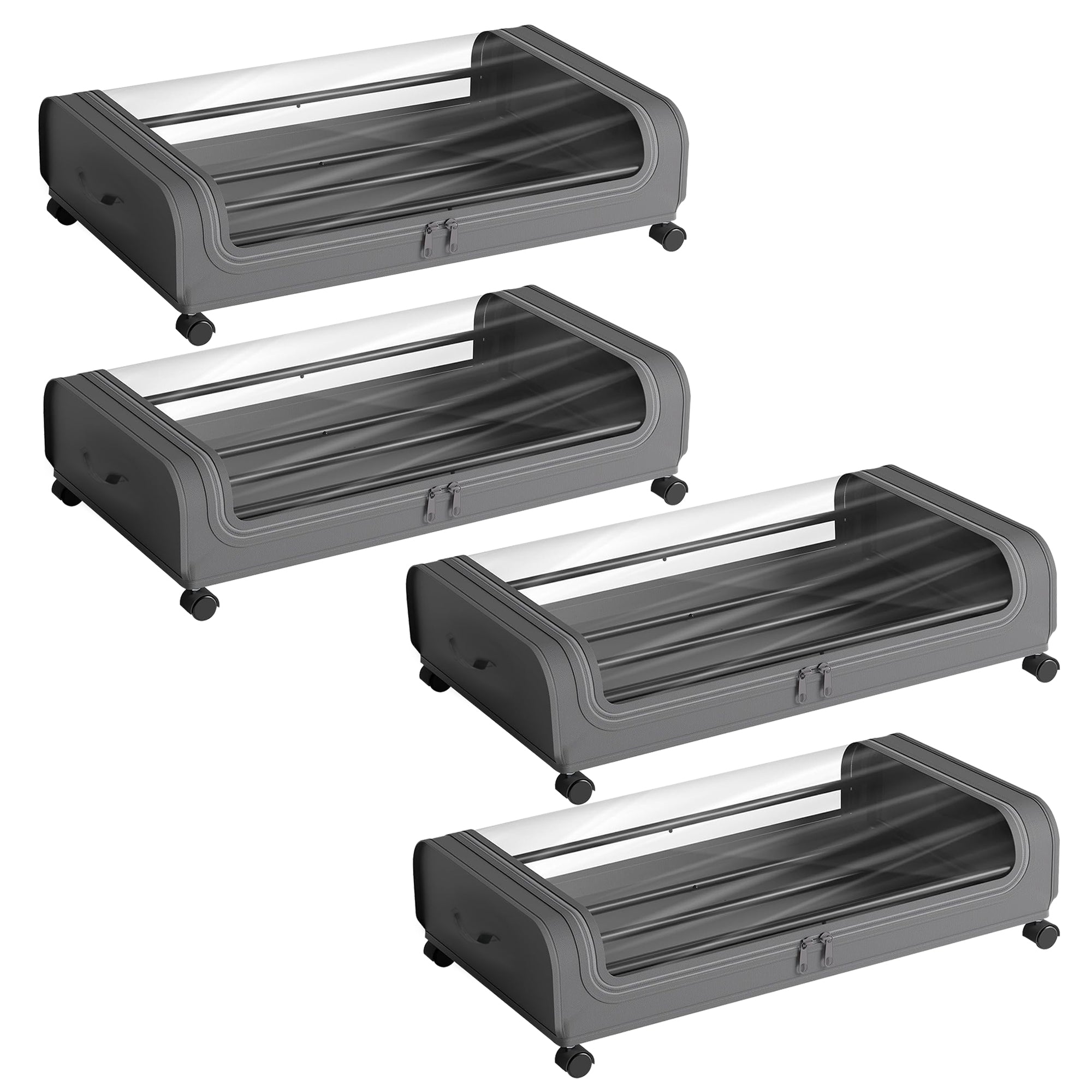 Under Bed Storage Box Grey / Set of 4