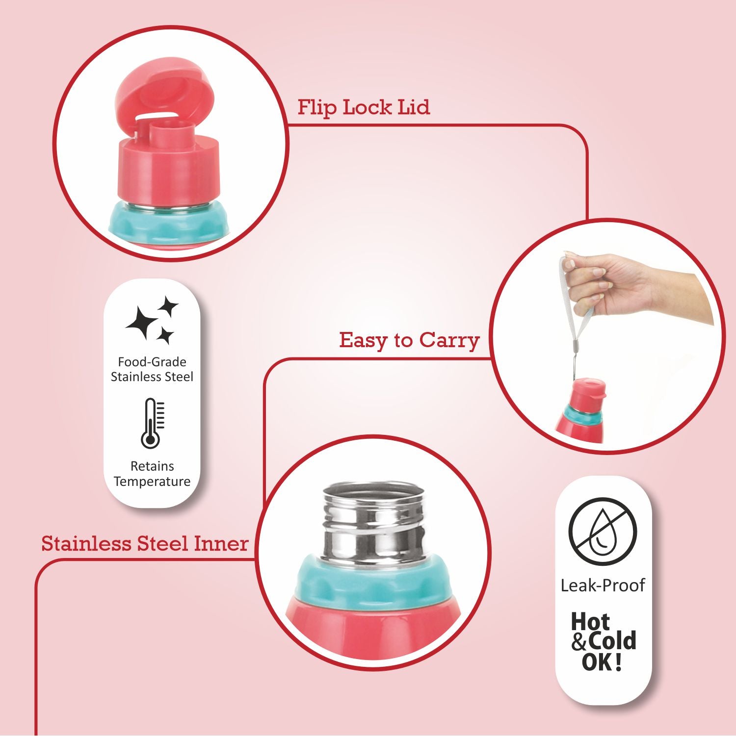 Krypton - 500ml, Insulated Inner steel Bottle, Blue