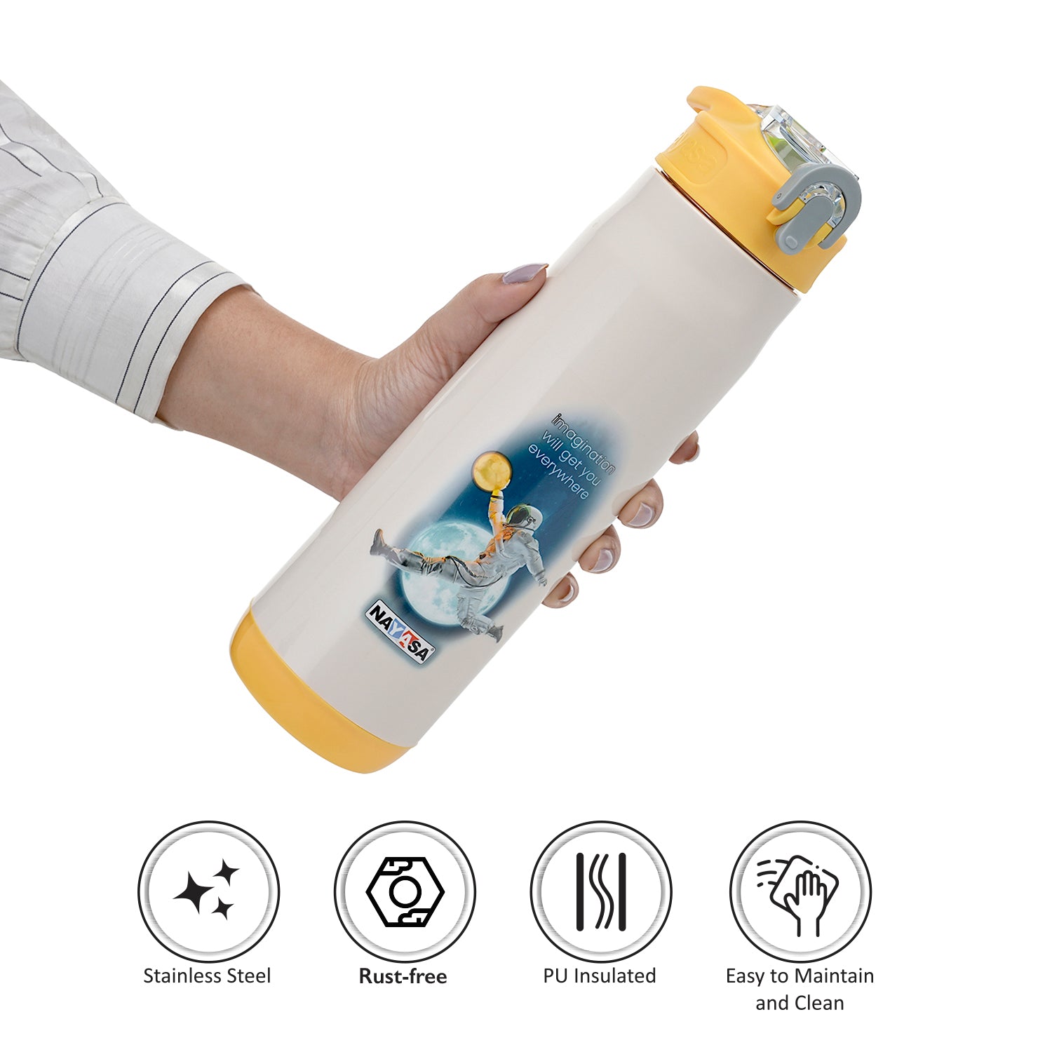 Adonis Inner Stainless Steel Water Bottle Off - white / 620 ml