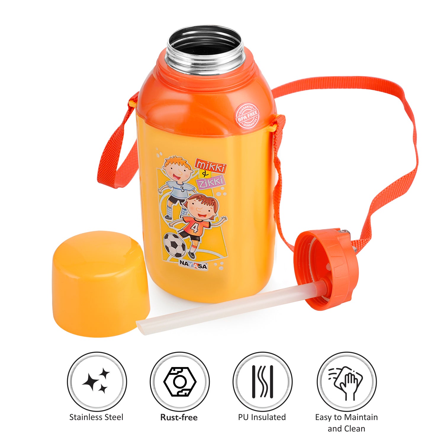 Nippy Kids Inner Steel Water Bottle Yellow / 500 ml