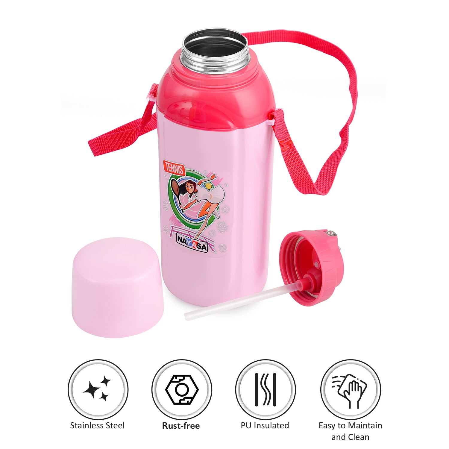Nippy Kids Inner Steel Water Bottle Pink / 700 ml