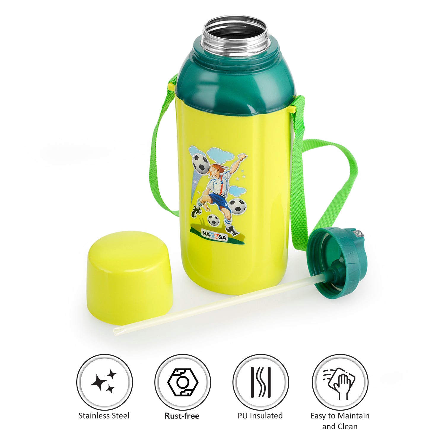Nippy Kids Inner Steel Water Bottle Green / 700 ml