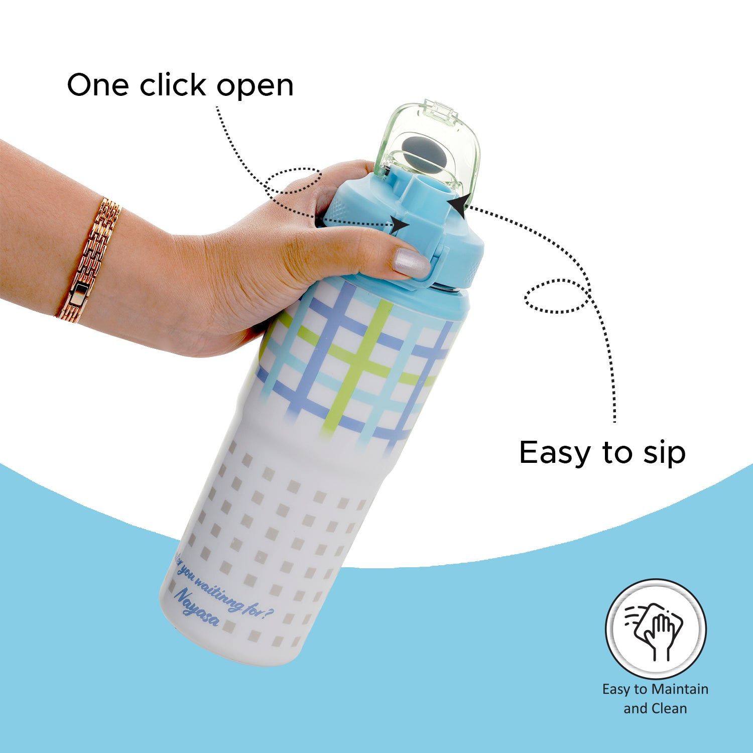 Duo-Sip Water Bottle Sky Blue