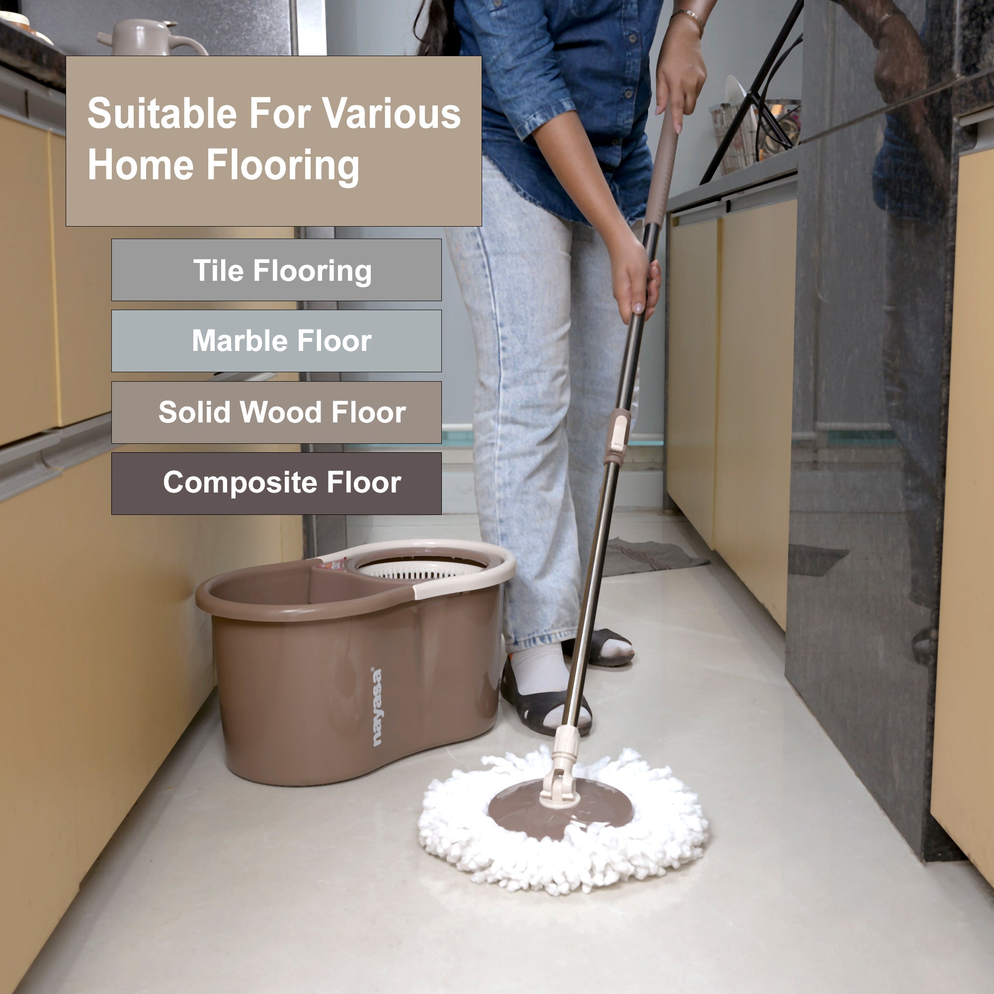 Easy Spin Mop Set Brown