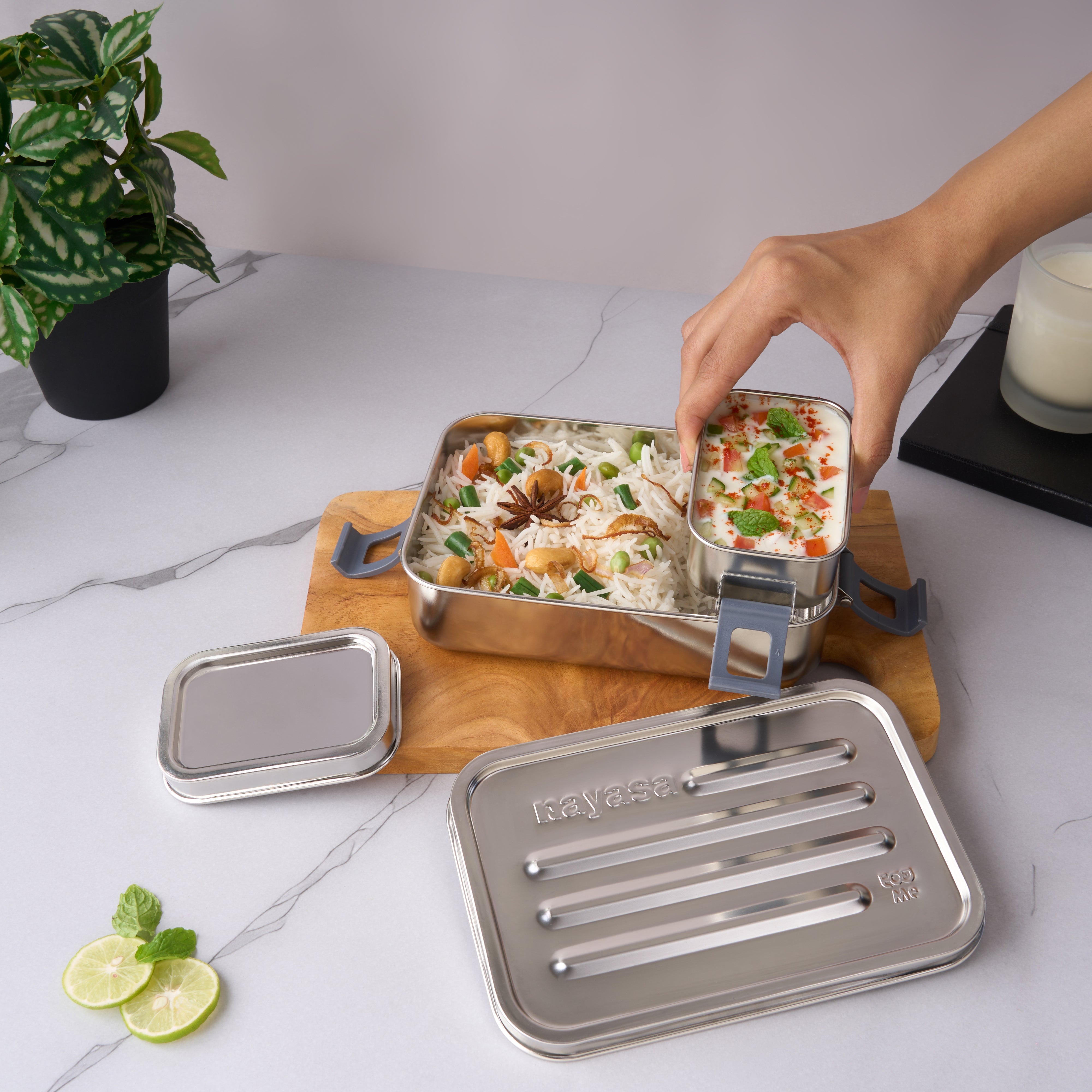 Zion Lunch Box, Grey 900 ml