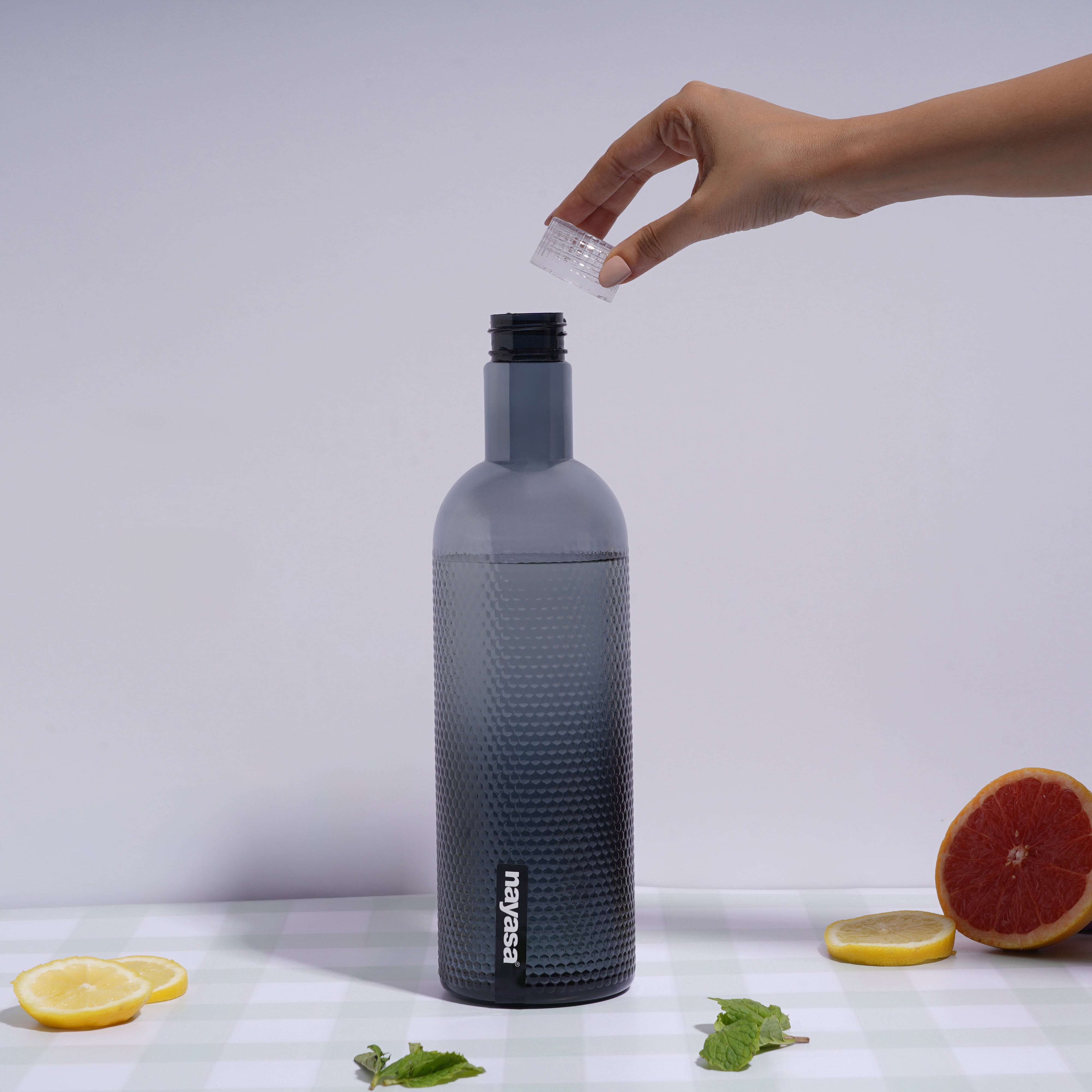 Turtle Plastic Water Bottle Grey / Set of 6 / 1000 ml