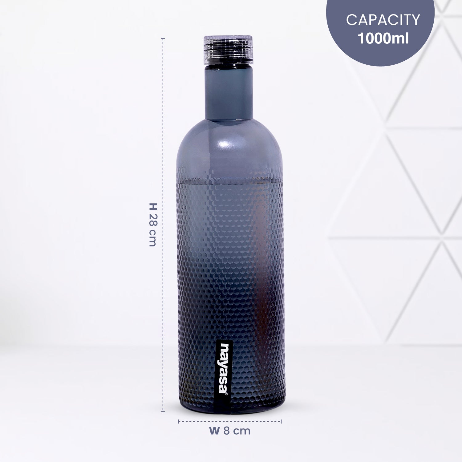 Turtle Plastic Water Bottle Grey / Set of 6 / 1000 ml