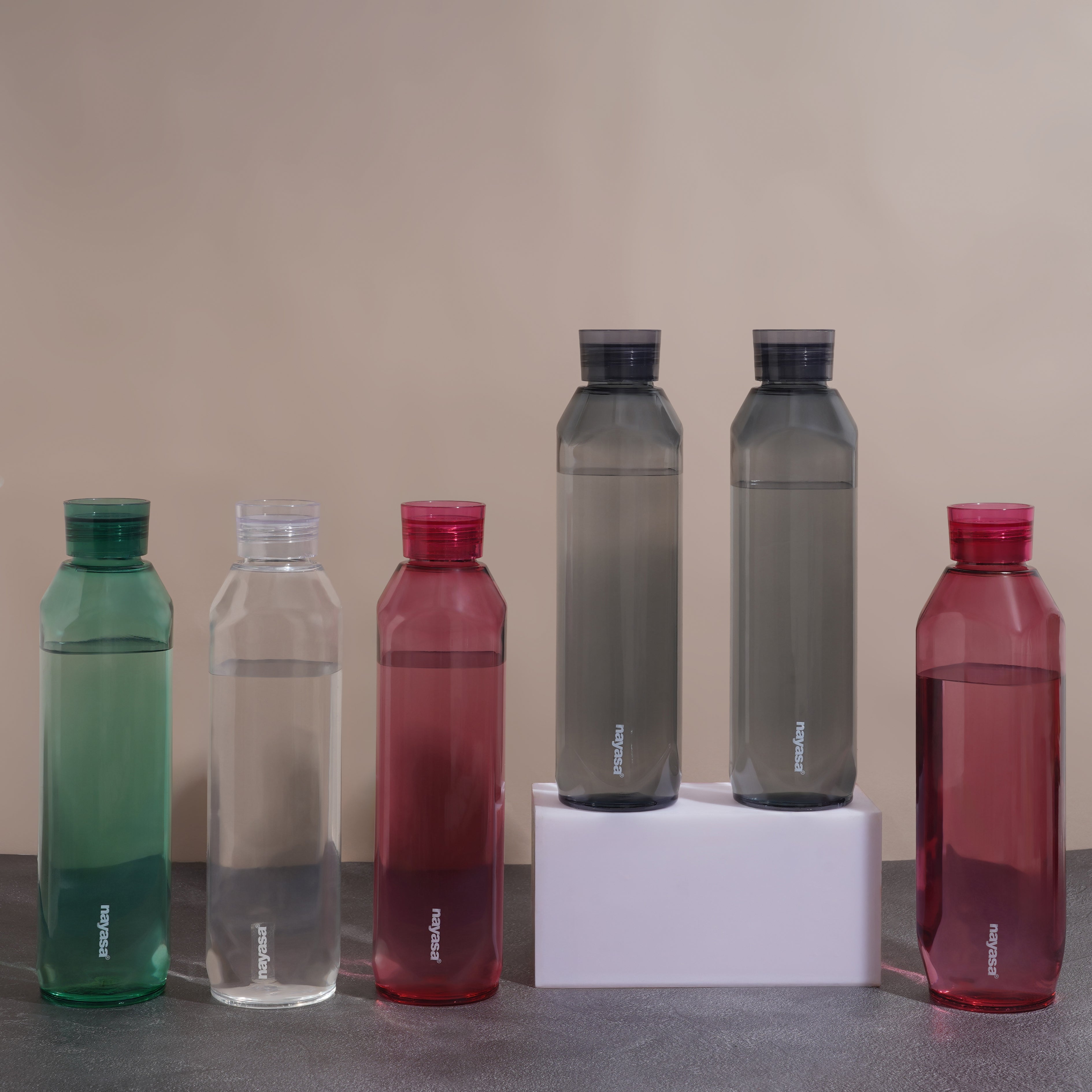 Space Plastic Water Bottle 1150 Ml Multicolour / Set of 6