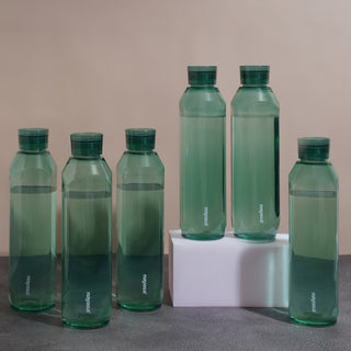 Space Plastic Water Bottle 1150 Ml Green / Set of 6