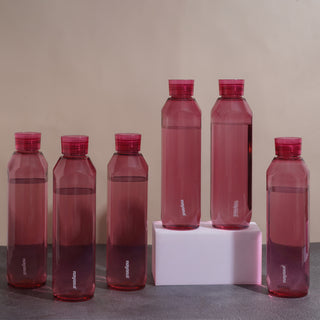 Space Plastic Water Bottle 1150 Ml Red / Set of 6