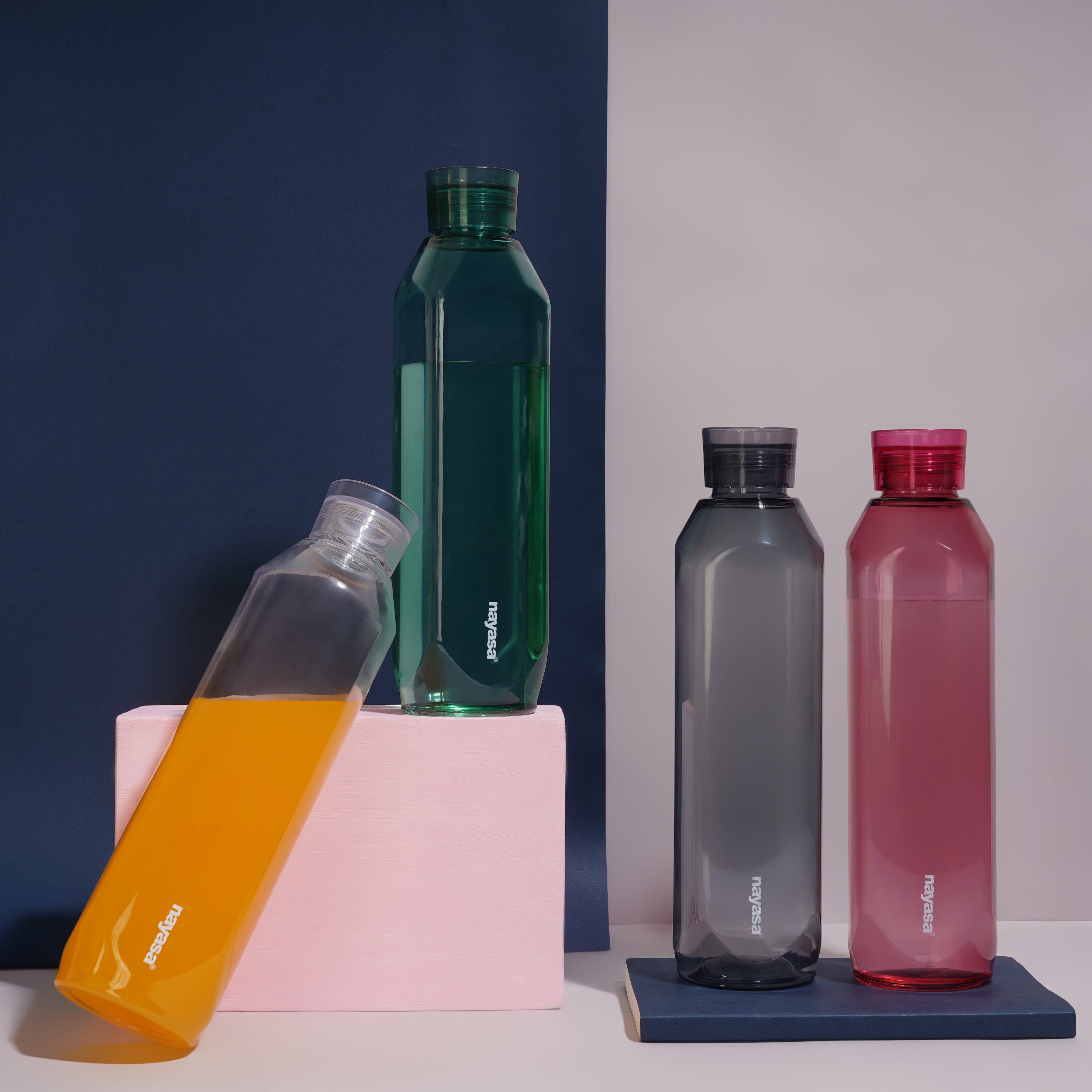 Space Plastic Water Bottle 1150 Ml Multicolour / Set of 5