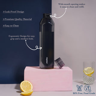 Space Plastic Water Bottle 1150 Ml Grey / Set of 5