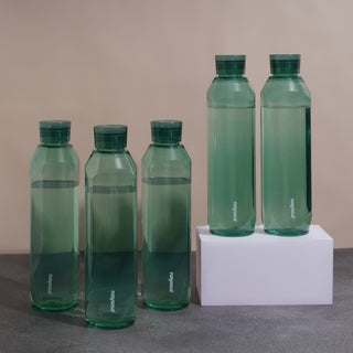 Space Plastic Water Bottle 1150 Ml Green / Set of 5