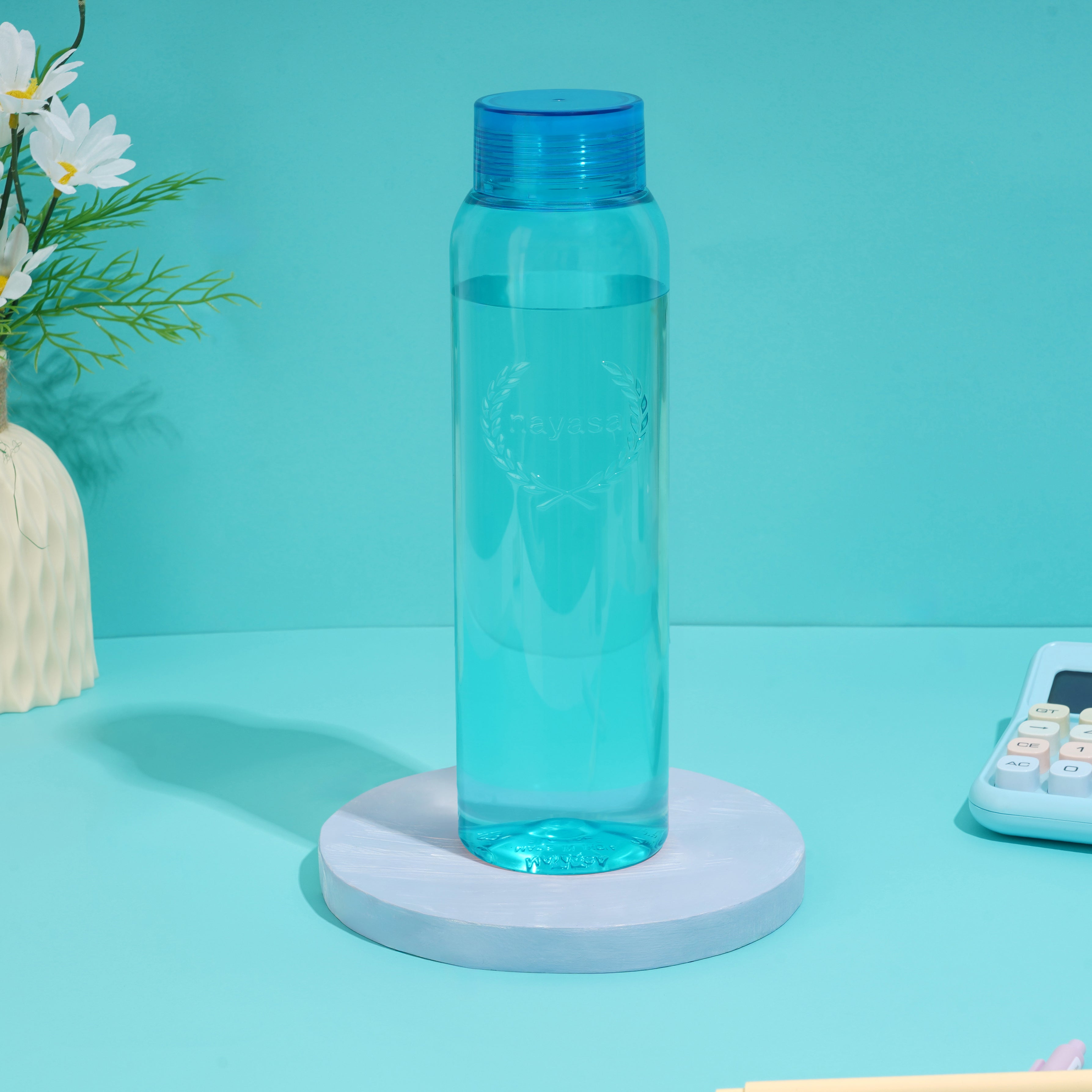 Clarity Plastic Water Bottle, 1000 ml Blue / Set of 3