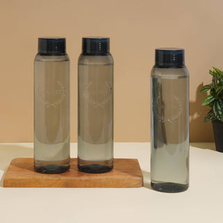 Clarity Plastic Water Bottle, 1000 ml Grey / Set of 3