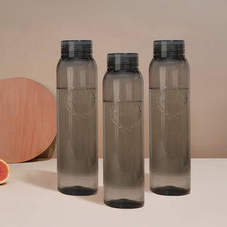 Clarity Plastic Water Bottle, 1000 ml Grey / Set of 3