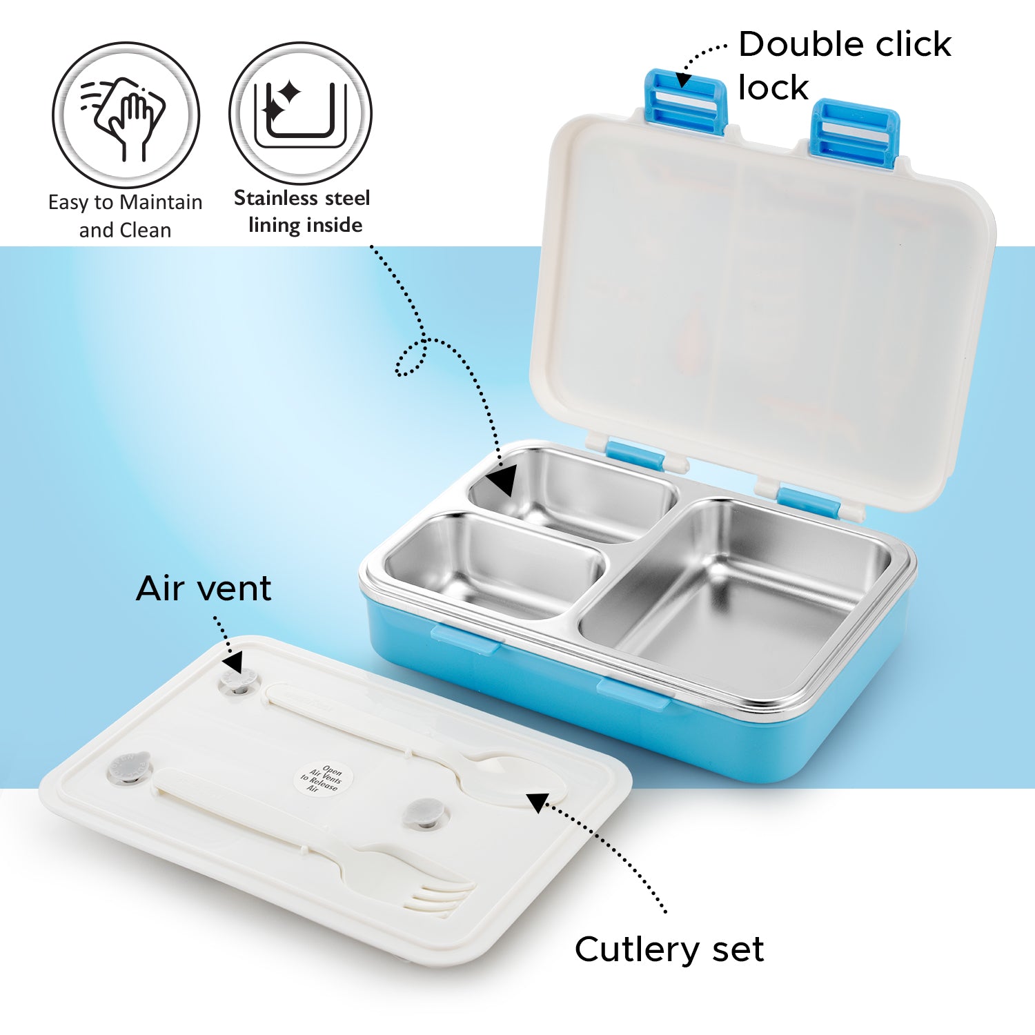 Vitamax Insulated Lunchbox 750ml / Blue