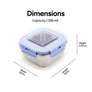 Square Eco Lock Lunch Box Lavender / 230 ml / Set of 2