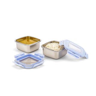 Square Eco Lock Lunch Box Lavender / 350 ml / Set of 2