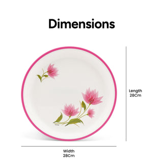 Mircofresh Round Plate Dlx Set Of 6, Pink Full