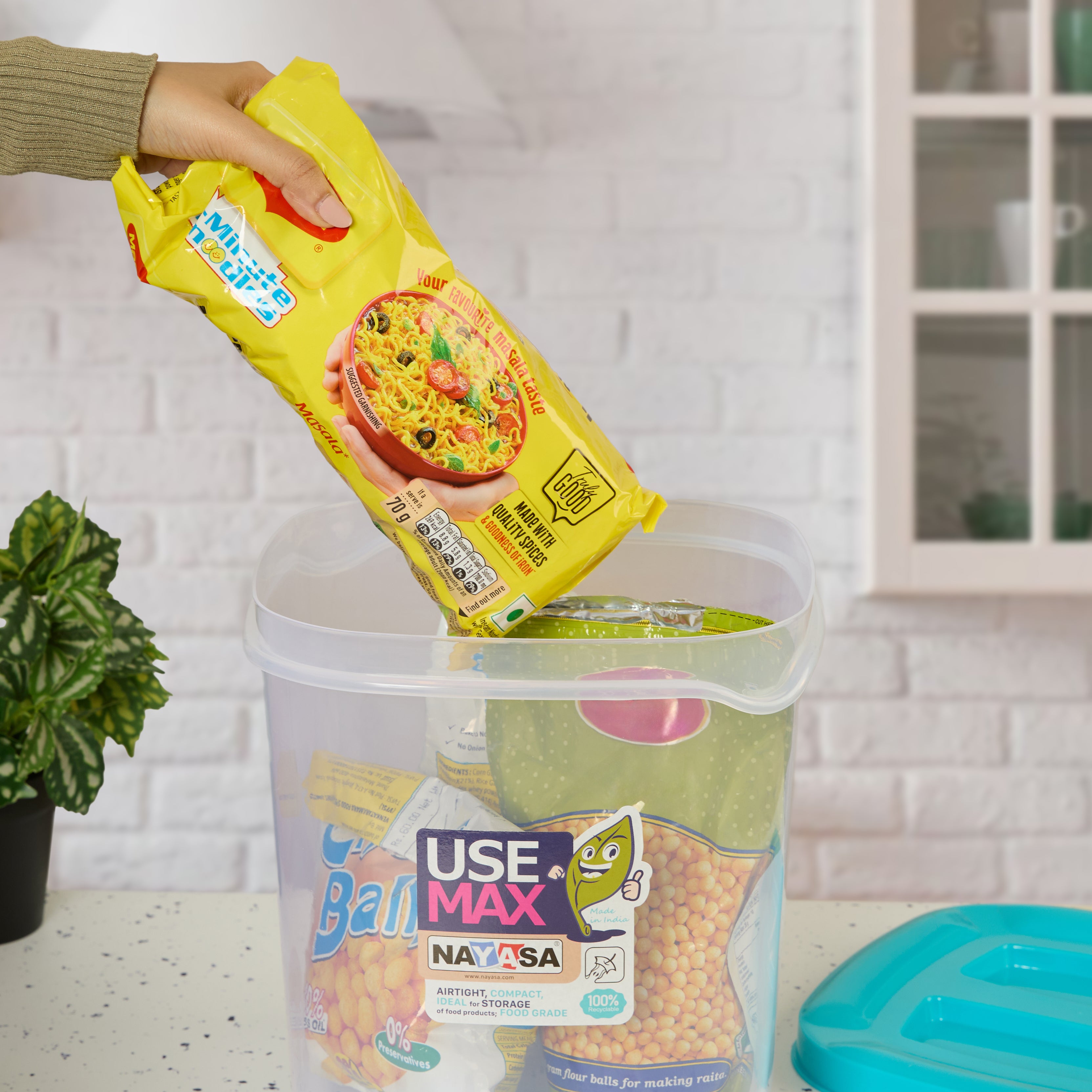 Use Max Food Storage Container, Set of 3 Blue / Combo ( 13 Ltr + 16 Ltr + 20 Ltr )