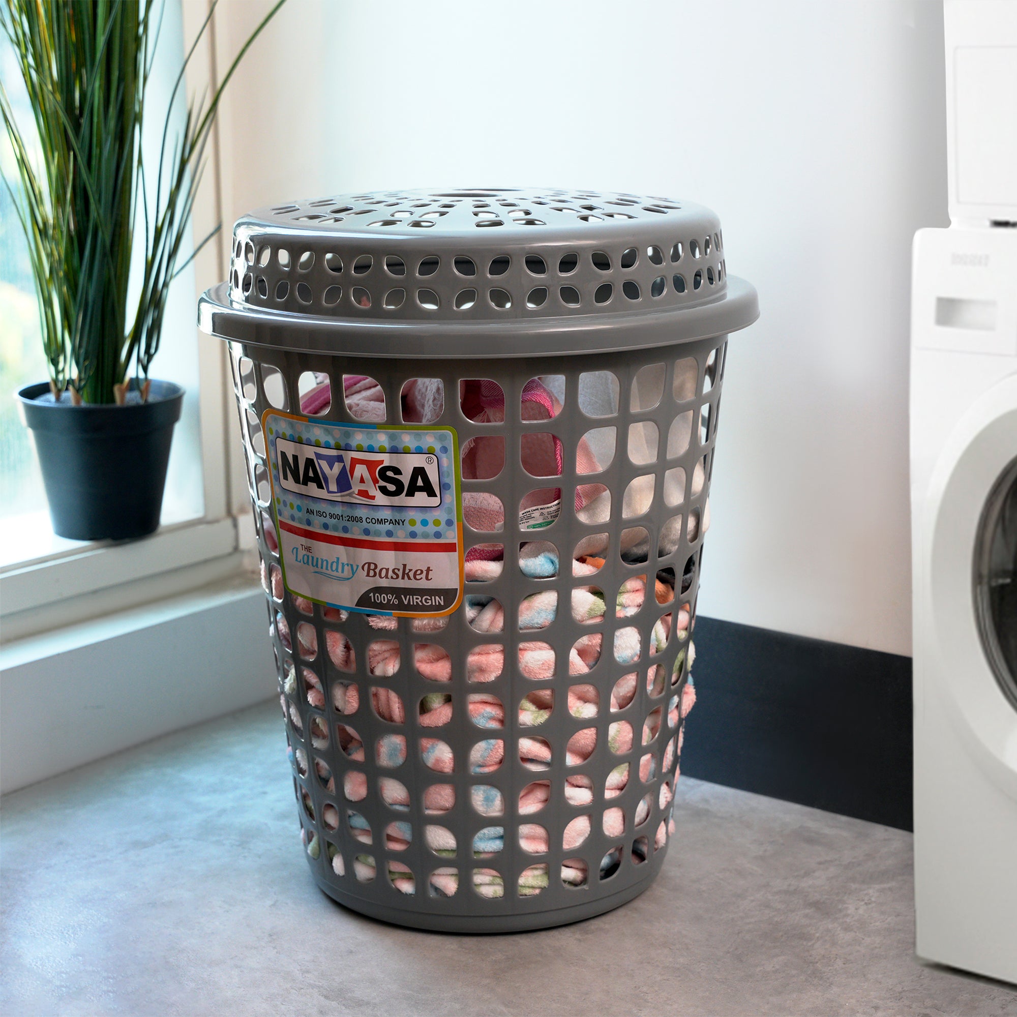 Petal Laundry Basket Grey