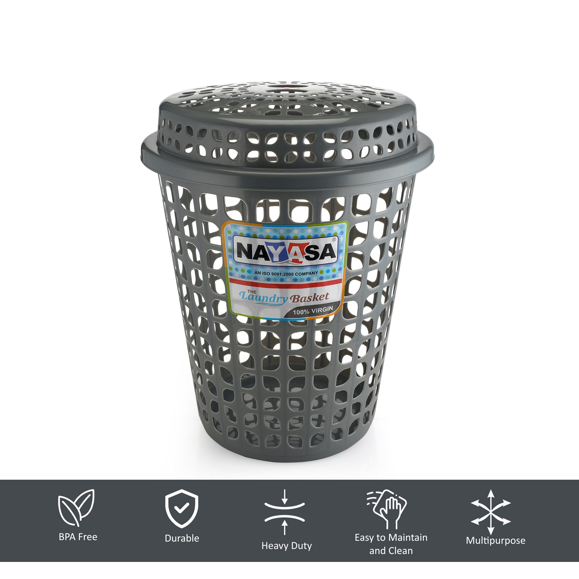 Petal Laundry Basket Grey