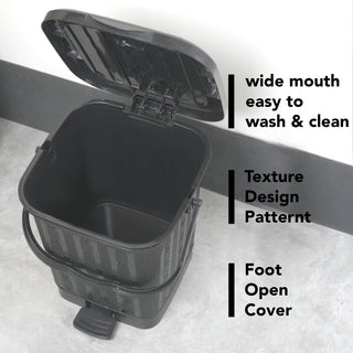 Mikado Waste Paper Without Inner Dustbin Black / 7.2 Ltrs