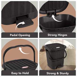 Mikado Waste Paper Without Inner Dustbin Black / 7.2 Ltrs