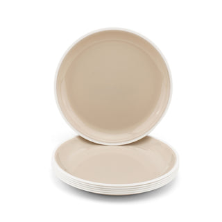 Microfresh Round Plastic 6 Pc Full Plate, Beige