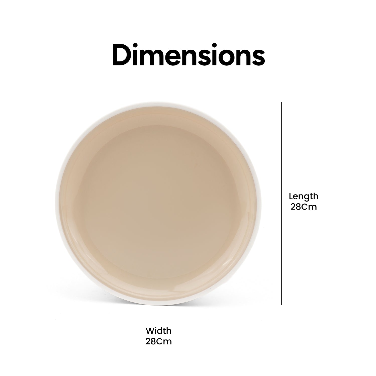 Microfresh Round Plastic 6 Pc Full Plate, Beige