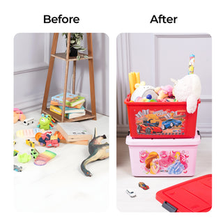 Multipurpose Storage Box For Kids with Lids & Wheels