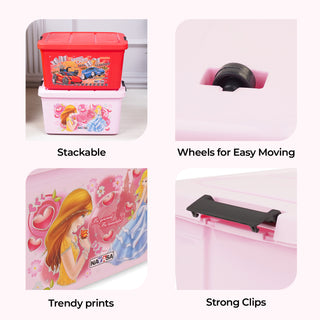Multipurpose Storage Box For Kids with Lids & Wheels