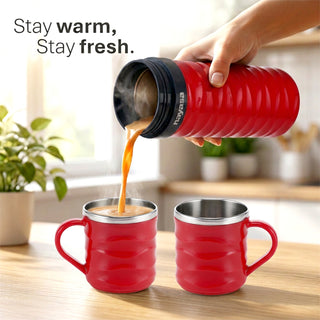 Tea Candy Flask with Dual Candy Mug Set