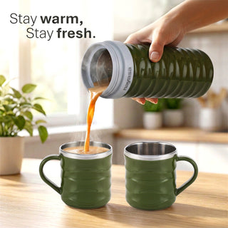 Tea Candy Flask with Dual Candy Mug Set