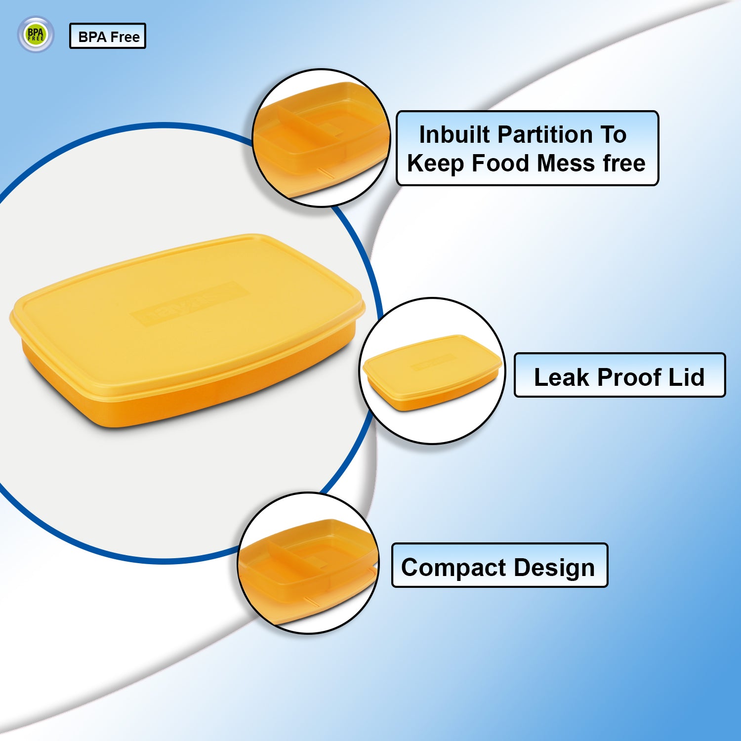 Witty Mini Regular Lunch Box Orange / Set of 3
