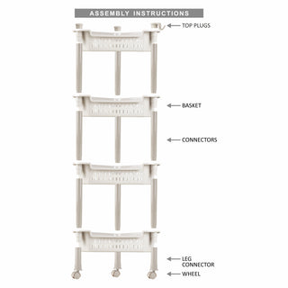 Corner Trolley Beige / 4 Layer