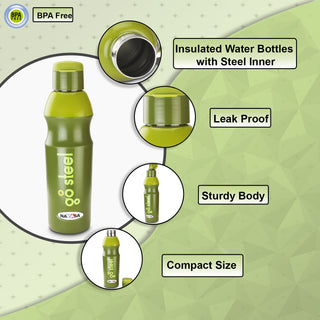 Go Steel, Insulated Water Bottles with Steel Inner